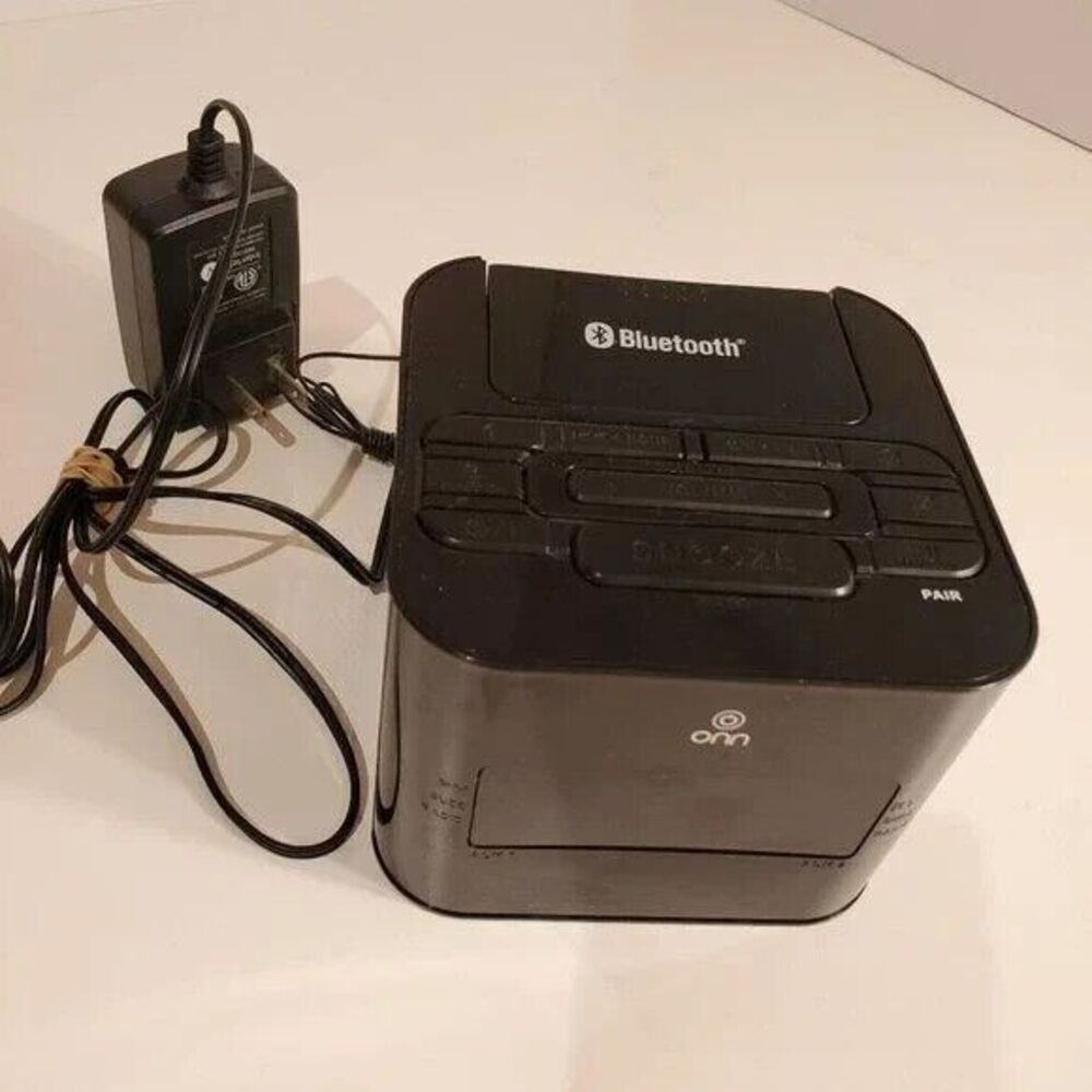 Onn Bluetooth Speaker Small Solid Black for Home Audio Alarm Electronic